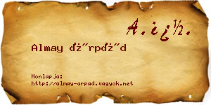 Almay Árpád névjegykártya
