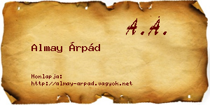 Almay Árpád névjegykártya