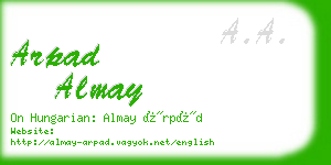 arpad almay business card